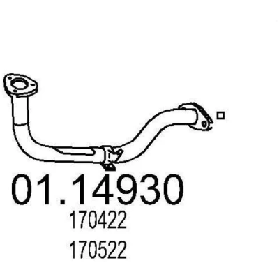 Billede af MTS 01.14930 Udstødningsrør 685 foran til mellemlydpotte PEUGEOT: 205 II Hatchback
