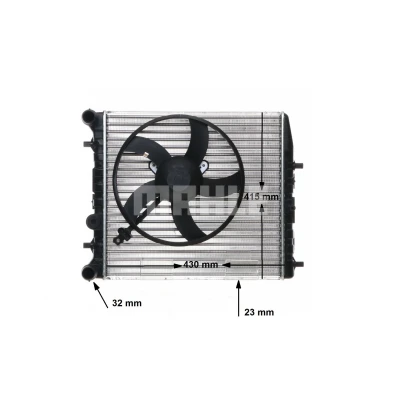 Billede af MAHLE ORIGINAL CR 123 000S Radiator til køretøjer uden klimaanlæg 430 415 20 Mekanisk fuget køleripper SKODA: Fabia 2, I Hatchback