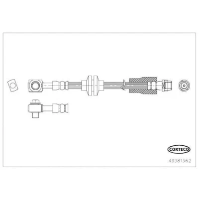 Billede af CORTECO 49381362 Bremseslange 500mm
