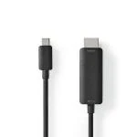 Billede af USB adapter 3.2 Gen 1 C Han HDMI Stik 2.00 m Runde Nikkelplateret PVC Sort Box