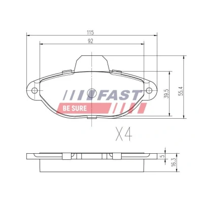 Billede af FAST FT29005 Bremseklodser foraksel Forberedt til slidindikator FIAT: 500 Hatchback, Panda II Punto LANCIA: Y