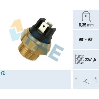Billede af FAE 37400 Temperaturkontakt, kølerventilator PEUGEOT: 205 II Hatchback, Cabriolet, CITROËN: CX 1