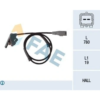 Billede af FAE 78080 ABS Sensor bagaksel Hall princip 2 780 PEUGEOT: 307 Stationcar, SW, Hatchback