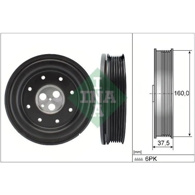 Billede af INA 544 0134 10 Remskive Krumtapaksel 160,00 FORD: MONDEO 3 Kombi