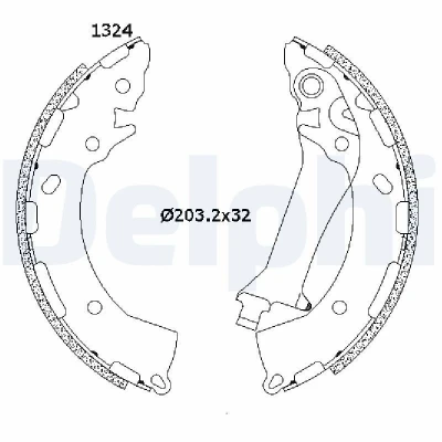 Billede af DELPHI LS2200 Bremsebakker 203 32