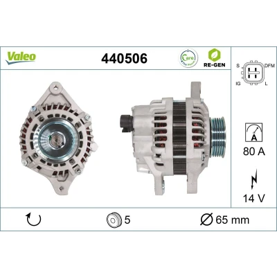 Billede af VALEO 440506 Generator 14V 80A HONDA: CIVIC 8 Hatchback