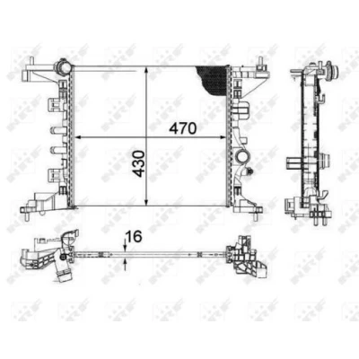 Billede af NRF 58477 Radiator Aluminium 470 430 16 Loddet køleripper