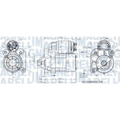 Billede af MAGNETI MARELLI 063721186010 Starter 12 0,8 8 RENAULT: CLIO 2, MEGANE 1