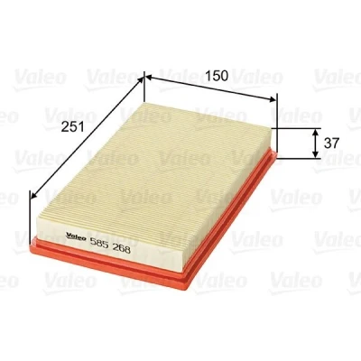 Billede af VALEO 585268 Luftfilter 37 150 251 Filterindsats SUZUKI: IGNIS 2, Wagon R+ II Hatchback, SUBARU: JUSTY 4