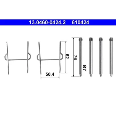 Billede af ATE 13.0460 0424.2 Tilbehørssæt, skivebremsebelægning CITROËN: Saxo Hatchback, PEUGEOT: 106 II Hatchback