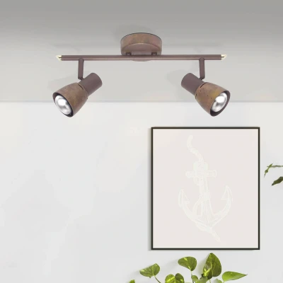 Billede af Lava loftspot, længde 37 cm, antik kobber, 2 lyskilder, metal