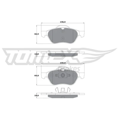 Billede af TOMEX brakes TX 13 51 Bremseklodser foraksel RENAULT: TWINGO 2, LAGUNA 3 Grandtour,