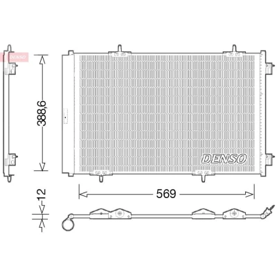 Billede af DENSO DCN21030 Kondensator med tørrer 569x366.6x12 R 134a 569