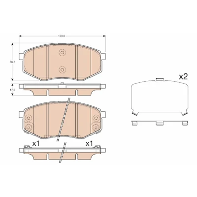 Billede af TRW GDB3553 Bremseklodser med akustisk advarsel for slid HYUNDAI: ix20, KIA: SOUL 2