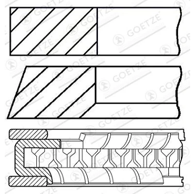 Billede af GOETZE ENGINE 08 524500 00 Stempelringsæt 94 LAND ROVER: Range Rover 1