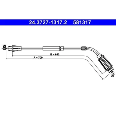 Billede af ATE 24.3727 1317.2 Håndbremsekabel 709 VOLVO: S80 II