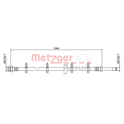 Billede af METZGER 4111499 Bremseslange 344 M10x1