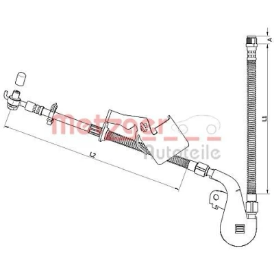 Billede af METZGER 4110808 Bremseslange 221, 283 M10 x 1 PEUGEOT: 407 Sedan, SW, Coupe