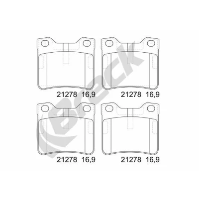 Billede af BRECK 21278 10 701 00 Bremseklodser Forberedt til slidindikator PEUGEOT: 406 Coupe, Sedan, 607 Sedan