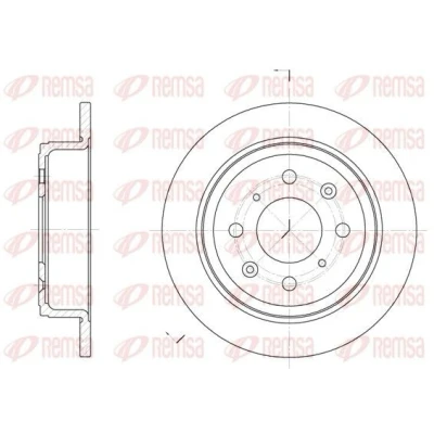 Billede af REMSA 6083.00 Bremseskiver bagaksel 239, 239 10 4 fuldstændigt HONDA: Jazz 3, PRELUDE CIVIC 6 Hatchback, ROVER: 200 Coupe, 400 Tourer
