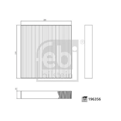 Billede af FEBI BILSTEIN 196356 Kabinefilter Pollenfilter 210mm 200mm 30mm