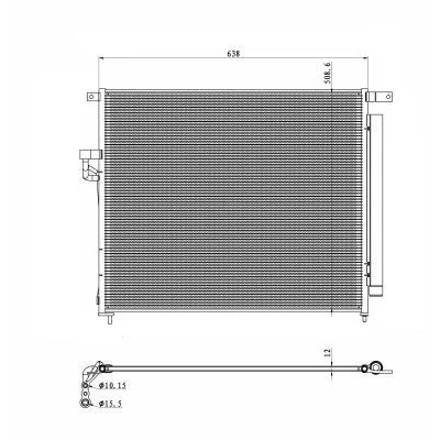 Billede af NRF EASY FIT 53603 Radiator Aluminium 580 316 18 med monteringsdele Loddet køleripper