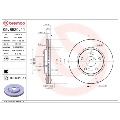 Billede af Bremseskive BREMBO 09.B520.11