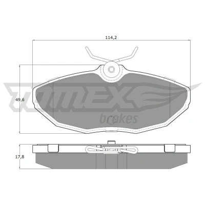 Billede af TOMEX brakes TX 19 54 Bremseklodser bagaksel Ikke forberedt til slidindikator JAGUAR: S Type