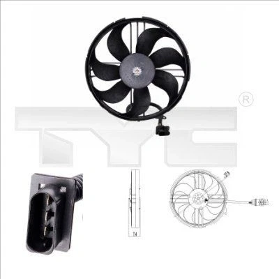 Billede af TYC 837 0018 Køleventilator 345 120/310 uden kølerventilatorramme (karm) VOLKSWAGEN: Polo IV Hatchback, Lupo / 3L
