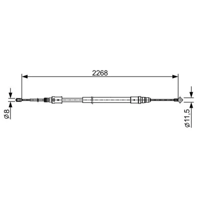 Billede af BOSCH 1 987 482 409 Håndbremsekabel 2268 CITROËN: C5 III Stationcar, II Stationcar