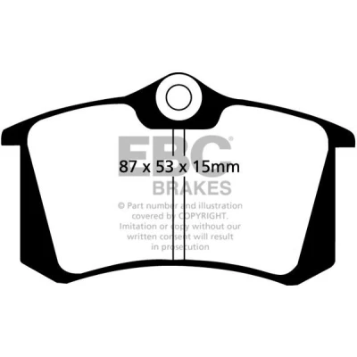 Billede af EBC Brakes DP4680R Bremseklodser bagaksel VOLKSWAGEN: Polo V Hatchback, VI, GOLF 6, SKODA: Octavia 3 Combi, Schrägheck, Fabia 2