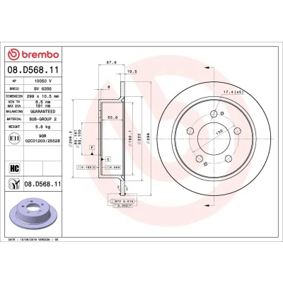 Billede af Bremseskive BREMBO 08.D568.11