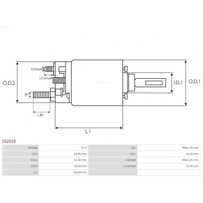 Billede af AS PL BSX155(IKA) Kulbørste, starter 9,90mm 25,00mm 15,00mm