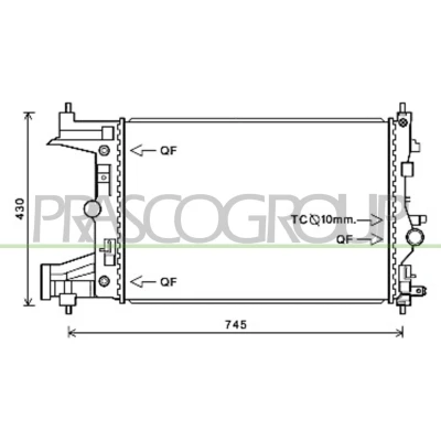 Billede af PRASCO OP416R005 Radiator Aluminium 580 388 31 med lynkobling Loddet køleripper
