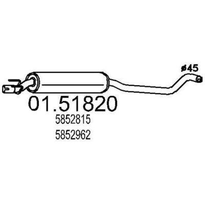Billede af MTS 01.51820 Midterste Lyddæmper 1530 OPEL: Corsa B Hatchback
