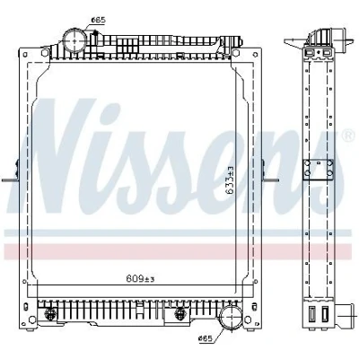 Billede af NISSENS 62647A Radiator Aluminium 633 609 48 med ramme Loddet køleripper