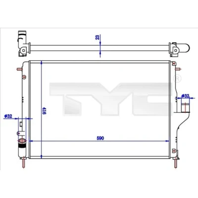 Billede af TYC 728 0056 R Radiator 590 416 23 Mekanisk fuget køleripper