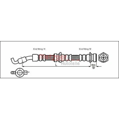 Billede af METZGER 4114061 Bremseslange 508 Banjo