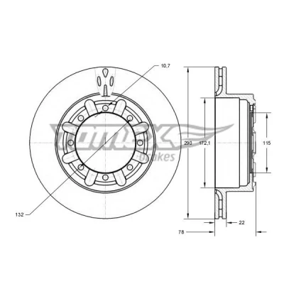 Billede af Bremseskive TOMEX Brakes TX 73 49