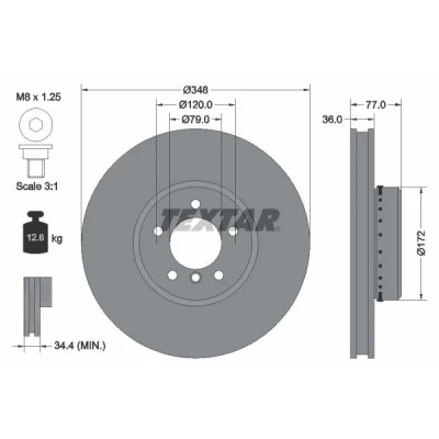 Billede af TEXTAR PRO+ 92182425 Bremseskiver BMW: 5 Touring, Sedan, 6 Coupe