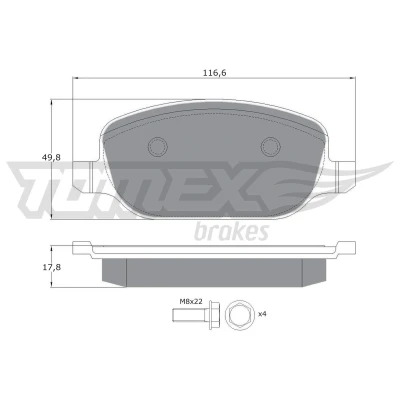 Billede af TOMEX brakes TX 17 70 Bremseklodser bagaksel ALFA ROMEO: 159 Sedan, Sportwagon