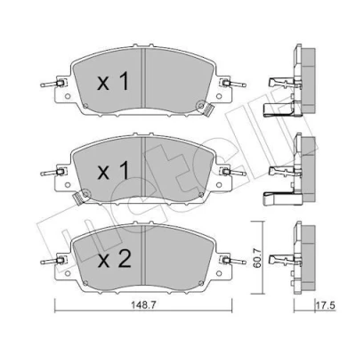 Billede af METELLI 22 1362 0 Bremseklodser med akustisk advarsel for slid