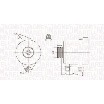 Billede af MAGNETI MARELLI 063732017010 Generator 12V 140A OPEL: Zafira B, Astra H Hatchback