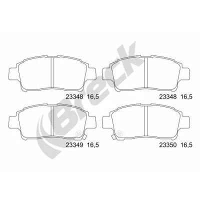 Billede af BRECK 23348 00 701 10 Bremseklodser med akustisk advarsel for slid tilbehør TOYOTA: Yaris I Hatchback