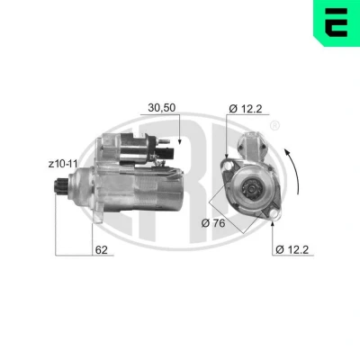 Billede af ERA 220450A Starter 12 2 VOLKSWAGEN: Multivan 5 (7HM, Polo IV Hatchback, Golf 5, SKODA: Octavia Combi, II Superb Stationcar