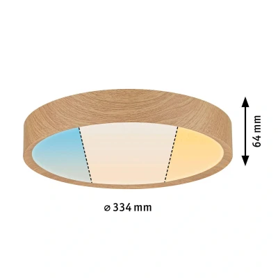 Billede af Paulmann Tega LED loftlampe IP44 CCT træ
