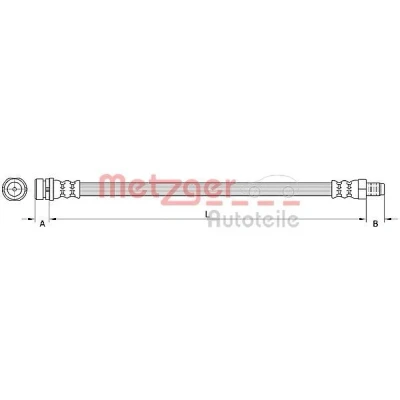 Billede af METZGER 4110795 Bremseslange 407 FORD: Focus 2 Kombi, C Max, Max