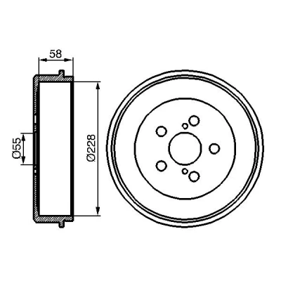 Billede af BOSCH 0 986 477 140 Bremsetromler 267 bagaksel TOYOTA: Avensis I Sedan