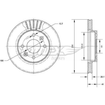 Billede af TOMEX brakes TX 60 67 Bremseklodser foraksel med akustisk advarsel for slid KIA: Picanto III (JA) 1.0, 1.2, 1.0 T GDi, LPG, 1.2 MPI 2017
