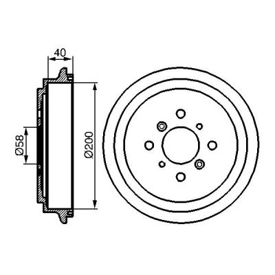 Billede af BOSCH 0 986 477 141 Bremsetromler 245 bagaksel SUZUKI: SWIFT 3, Liana Hatchback